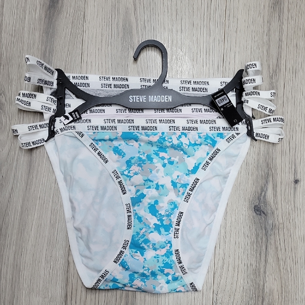 Steve Madden Women's Blue and White Bikini Bottom